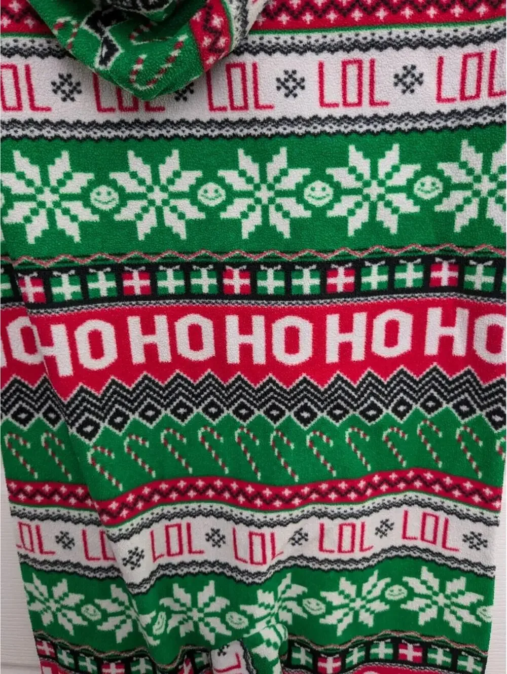 Children's Place Christmas One Piece Pajamas, Size 5/6, Hooded Holiday Romper